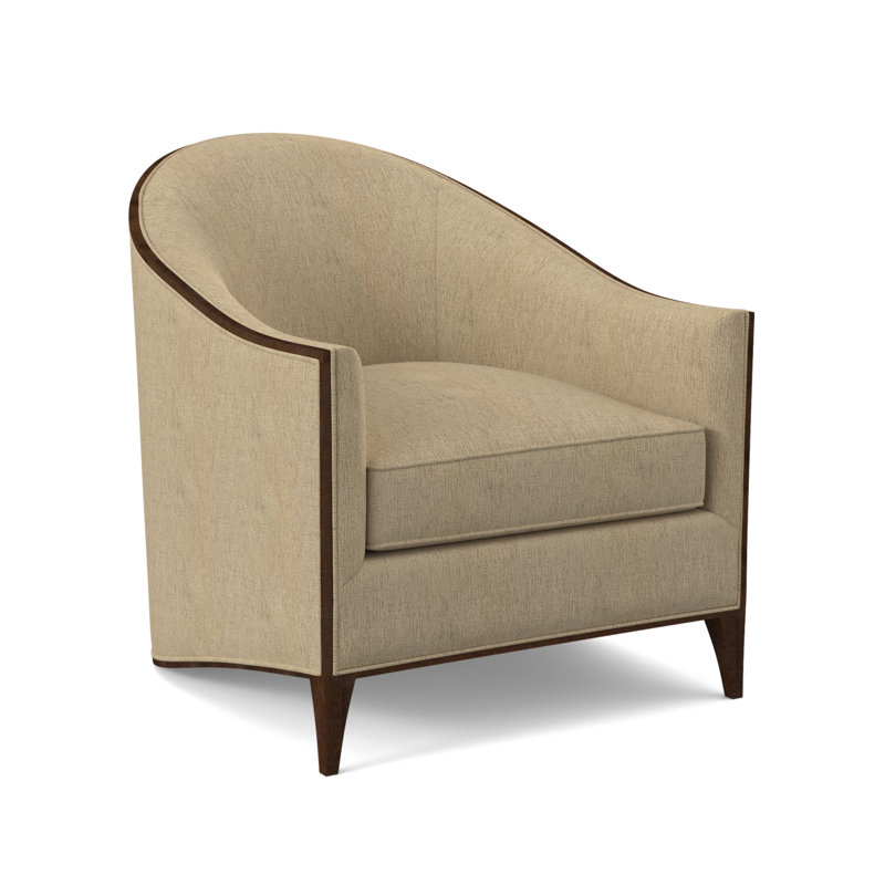Atelier Barrel Chair, American Walnut, Filigree Ivory 100% Polyester