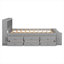 Full Bed With Bookcase Headboard, Under Bed Storage Drawers And Bed End Storage Case-1479953404
