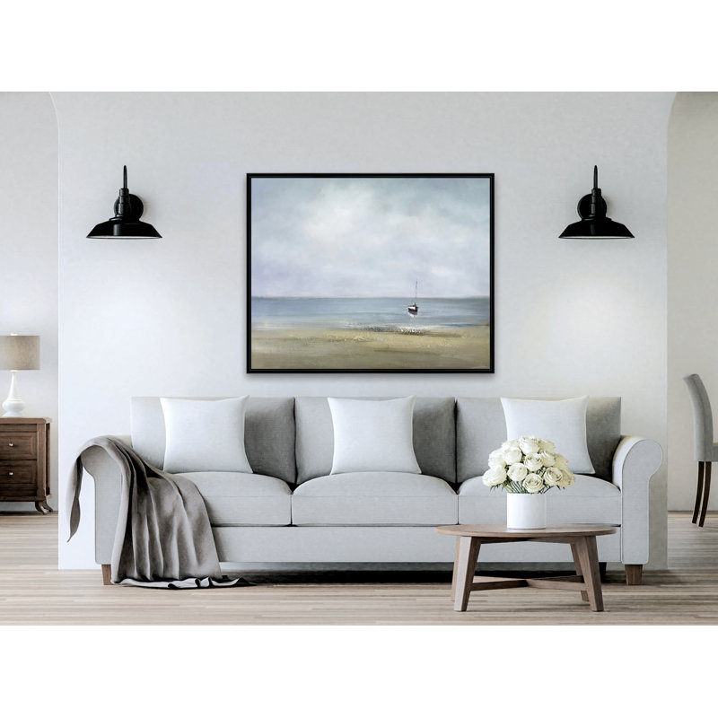 Serenity At Shore Painting, Black