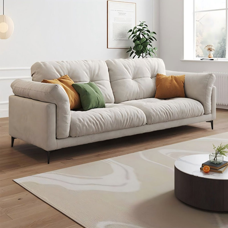 Causeuse-coussin blanche 100% polyester, H 35,43 po x l 82,68 po x P 37,01 po