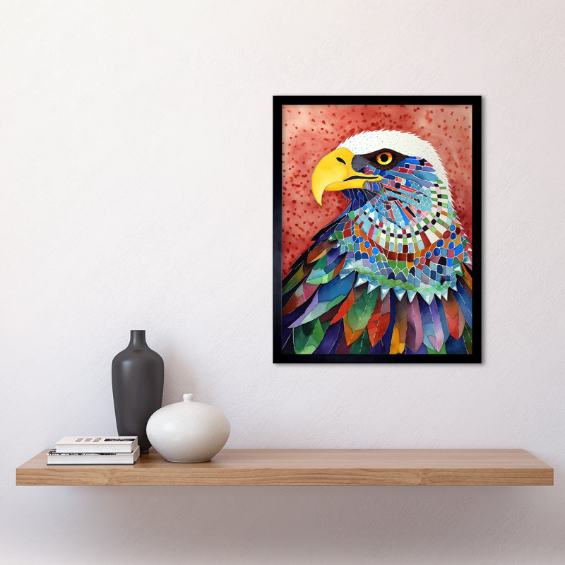 Bald Eagle Bird With Multicoloured Feathers - Single Picture Frame Print