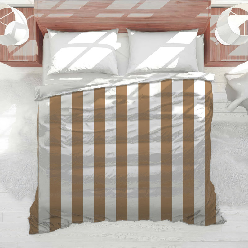 Brown Vertical Stripes Comforter, Twin Extra Long