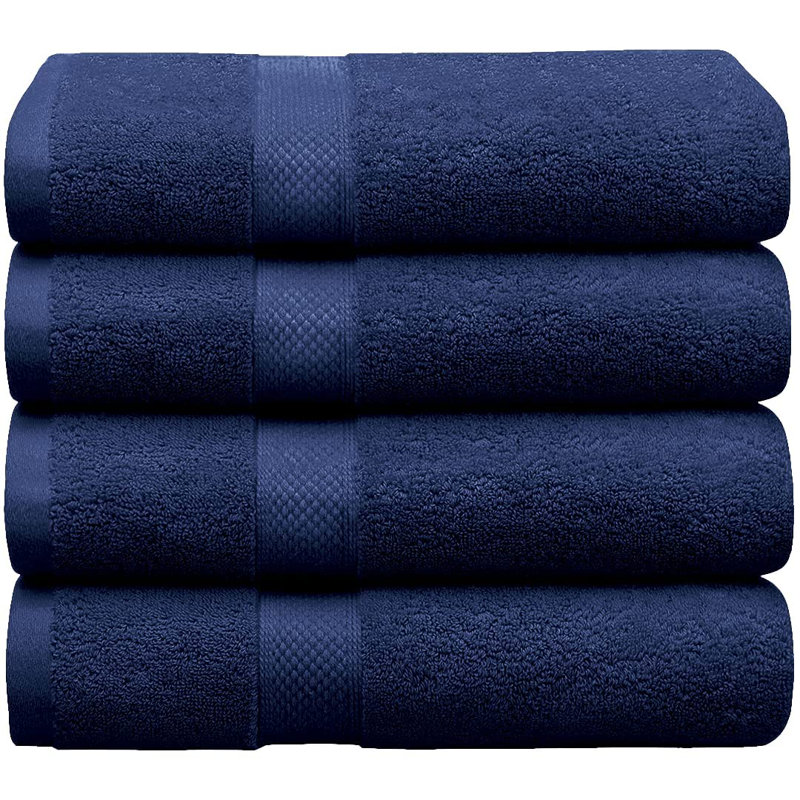 Très grandes serviettes de bain Alfano Luxury, Bleu marine