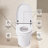 Smart Toilet Without Bidet - Heated Seat Temp Adjustable, Dual Flush, Foot Sensor, Night , User Design Seat, Power Outage Flushing, White