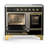 Majestic III Series 40 Inch Induction Range with 6 Induction Elements in Glossy Black (Brass Trim)-124828940-124828929