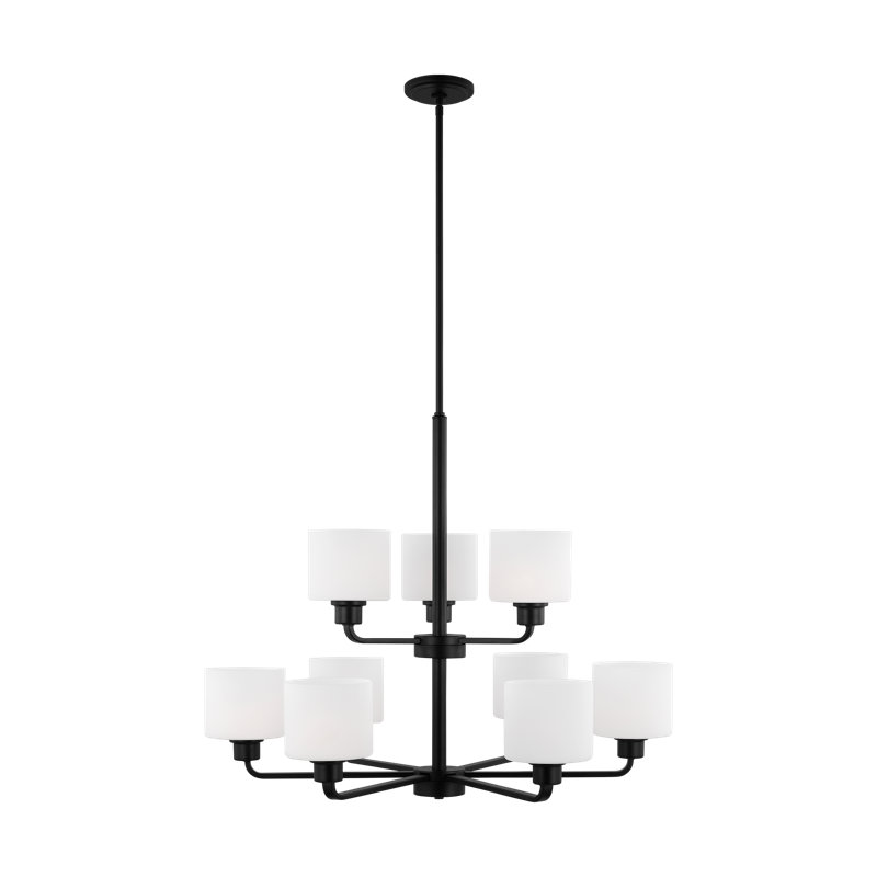 Canfield Nine Light Chandelier from Generation Lighting , No, Midnight Black