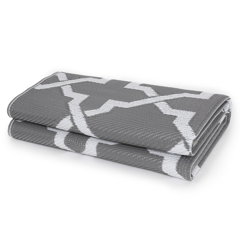 Tapis d'extérieur blanc réversible Aldo, Rectangle 10 pi x 13 pi
