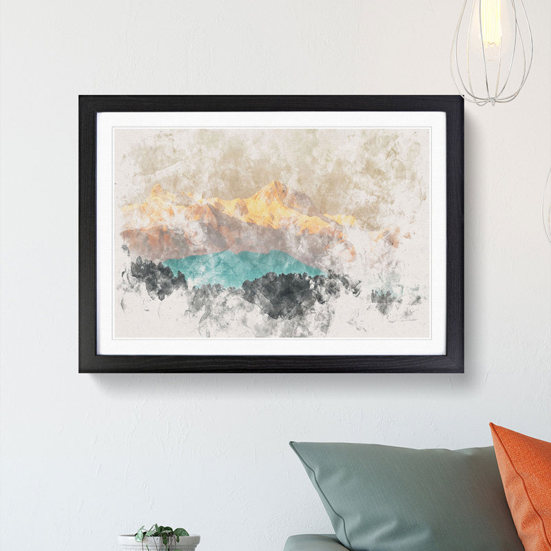 Mountains in Pokhara Nepal - Framed Print, 33cm H x 45cm W x 2cm D, Black Framed
