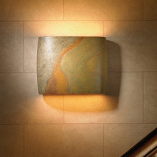 Armance Ceramic Flush Mounted Sconce, Harvest Yellow Slate
