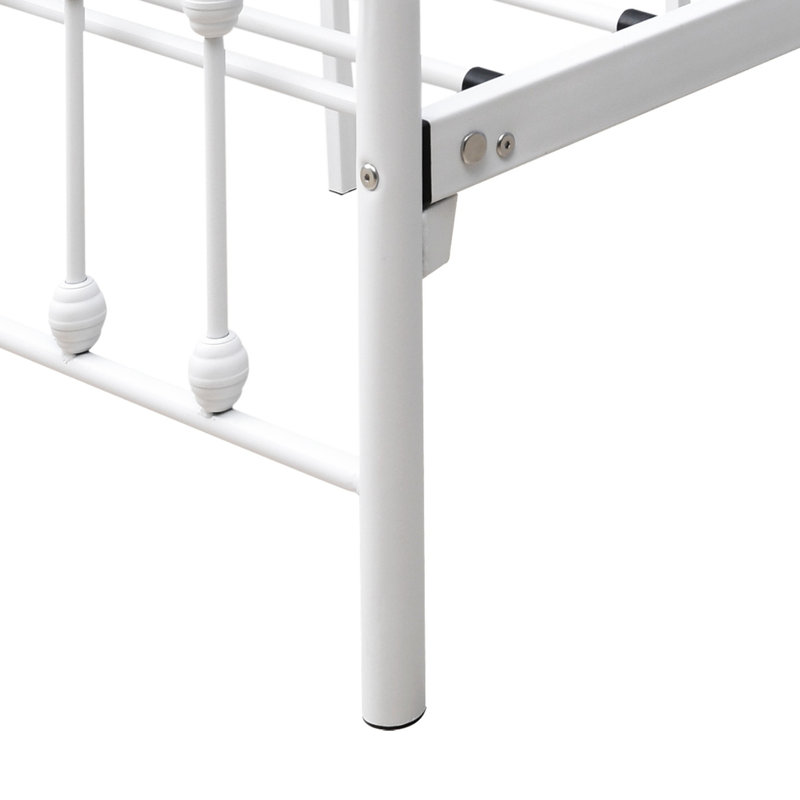 Victorian Style Platform Bed Frame, White