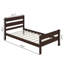 Lit simple avec tête et pied de lit, espresso-245264580