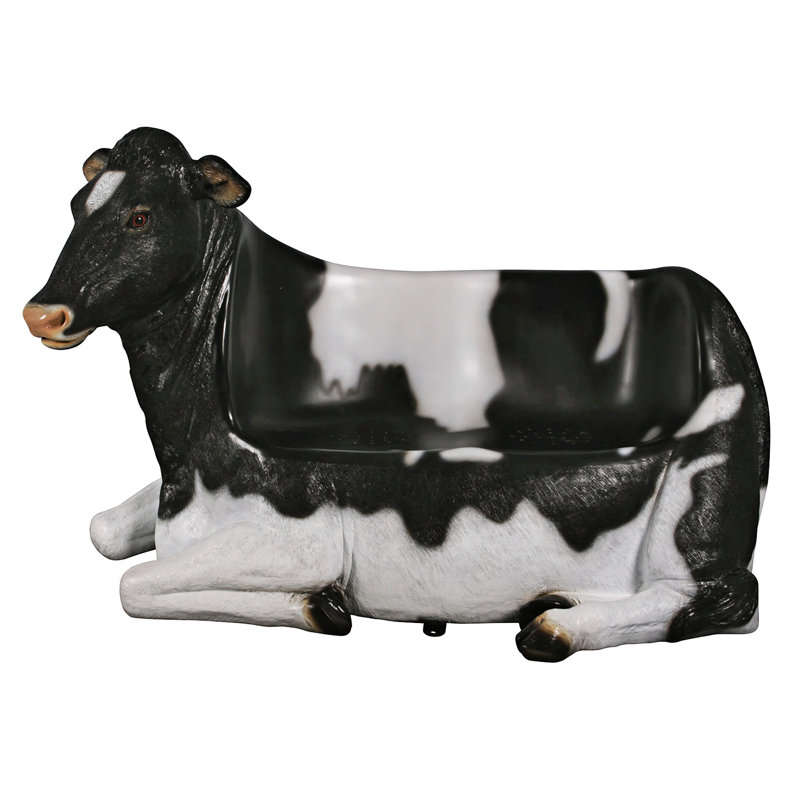 Holstein Cow Sculptural Bench
