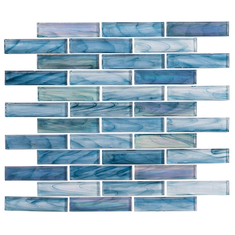 Marianna 1" x 4" Glass Brick Joint Mosaic Kitchen Backsplash, Bathroom, Shower, Pool, Wall and Floor Tile, Gulfan