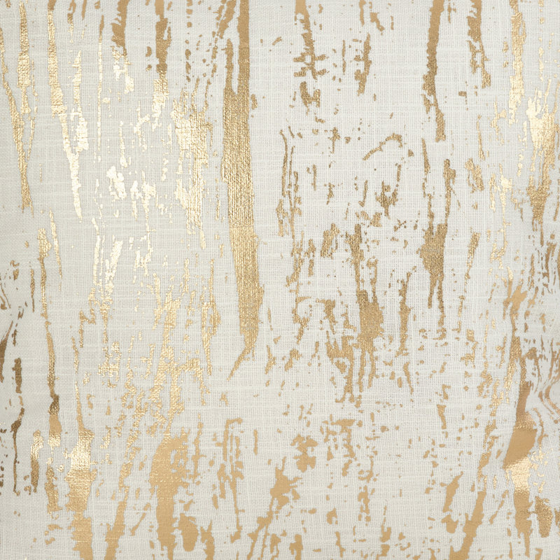 Gold Metallic Foil Design Square Cotton Floor Pillow