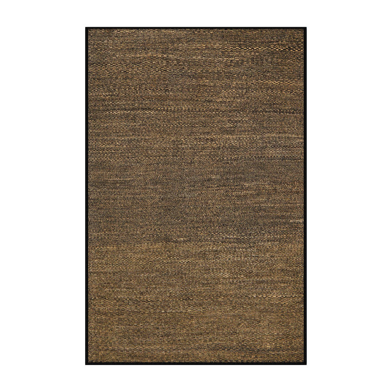 Tapis de couleur unie tissé à la machine en vert, Rectangle 7 pi x 10 pi