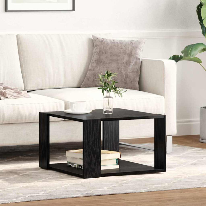 Aleydis Coffee Table Hallway Side Table Desk Accent End Table Engineered Wood, 51.5 x 51.5 x 30 cm (L x W x H), Black Oak