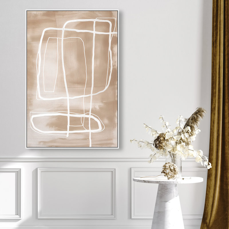 Markings in the Dirt II Canvas Abstract Print by Oliver Gal, Black Frame, 10 x 15, 46"H x 31"W, White Frame