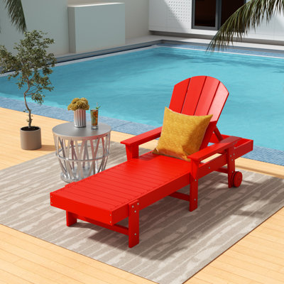 Marciniak 77.6" Long Outdoor All-Weather Poly Single Chaise by Three Posts