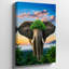 Reproduction d'art sur toile, "A Majestic Elephant S Head Emerges From a Vibrant Landscape"-1036405853
