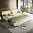 King Size Cloud Bed Frame With Oversized Padded Movable Headboard, Upholstered Bed With Round Corner-502993195