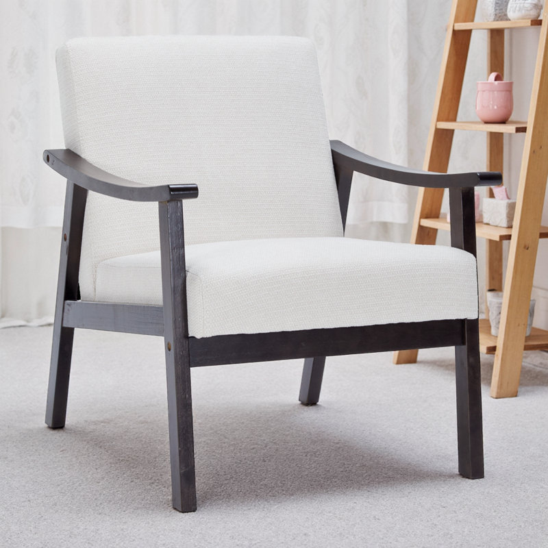 Medieval Modern Armchair, High-Back Upholstered Accent Chair with Solid Wood Legs for Living Room or Bedroom, QA89P382765
