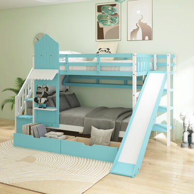 Twin-Over-Twin Castle Style Bunk Bed