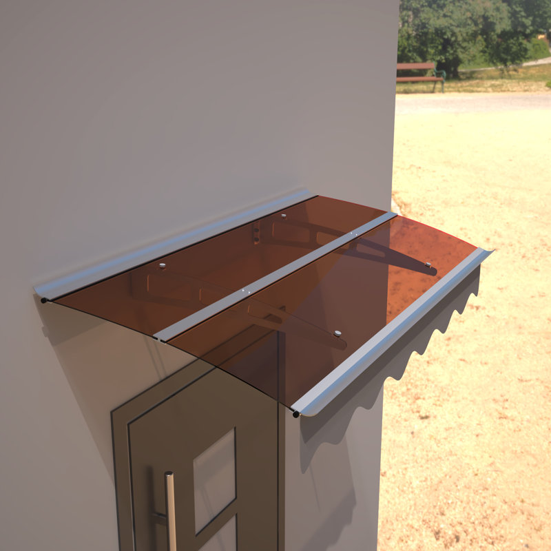 59"X34" Awning For Door And Window - Polycarbonate Roof Brackets Heat Shade & Aluminum Rainproof Protected