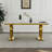 7 Piece Luxury White And Gold Dining Table Set With 6 White Leather Dining Chairs-551457641-551457646-551457632