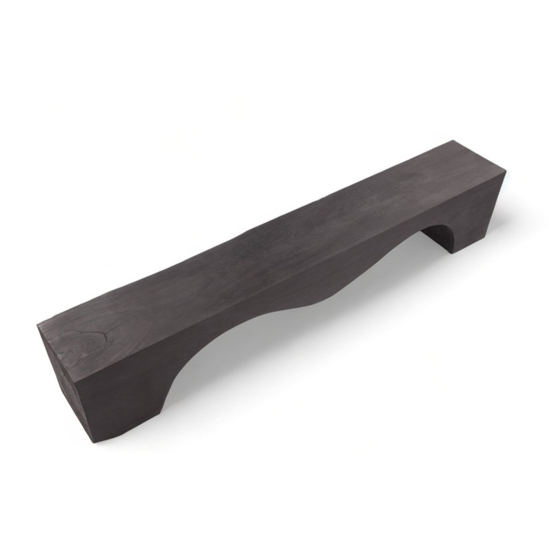 Solid Wood Bench, 17.7" H x 94.5" W x 14.6" D, White