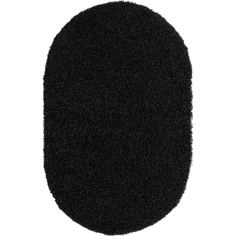 Tapis noir Renesha, Ovale 3 pi 3 po x 5 pi 3 po