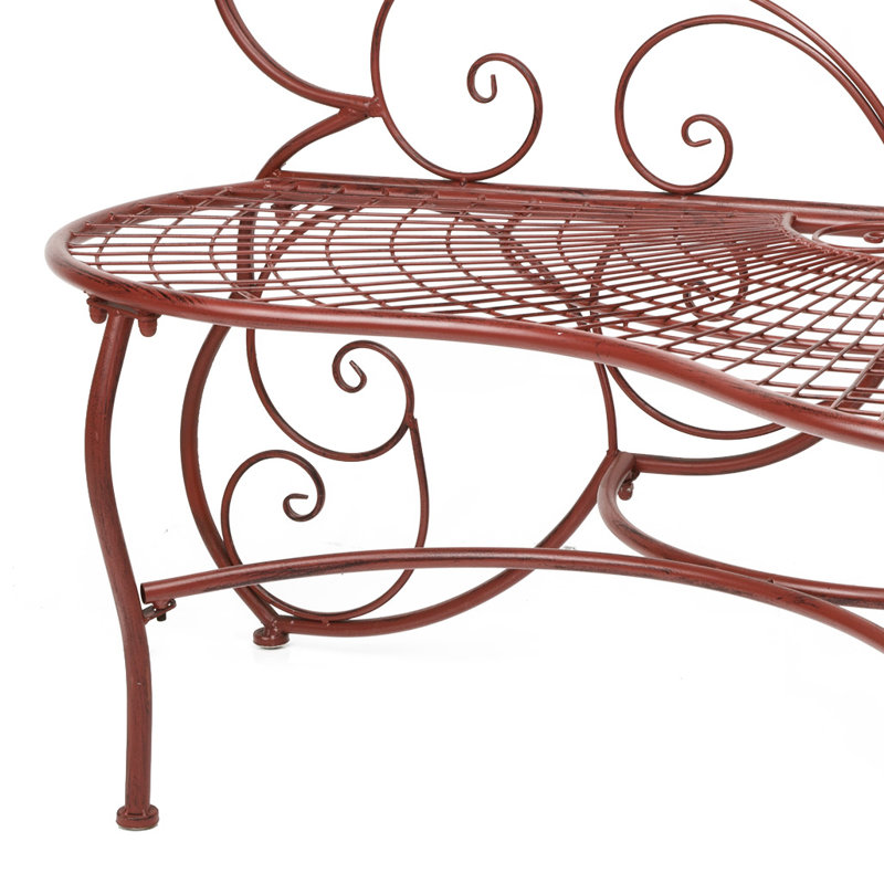 Banc de jardin en fer Breena, Rouge