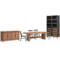 Trestle Dining Table With 4 Side Chairs Buffet And Cabinet
