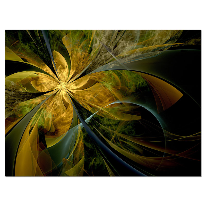 Fleur symétrique, impression sur toile tendue, H 8 po x l 12 po x P 1 po