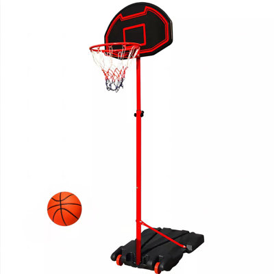 28" Kids Portable Basketball Hoop with Adjustable Height, Stable 15-Gallon Base & Wheels, Indoor Outdoor Use