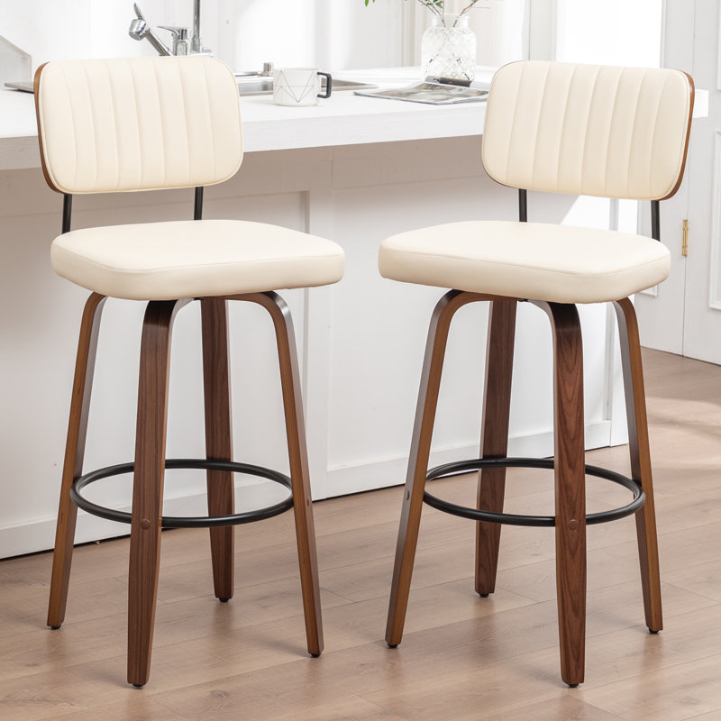 Tabouret de bar et de comptoir pivotant, Tabouret de bar (siège d'une hauteur de 30,7 po), Beige