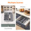 Rangement pour ustensiles, range-ustensiles compact pour tiroir de cuisine, range-couverts et couverts extensibles, porte-couteaux en plastique réglable, porte-couteaux, gris