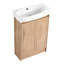Meuble-lavabo de salle de bain avec lavabo 23 po - autoportant, look moderne, compact, portes, rangement compact sur pied, conception compacte et autoportante