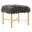 Abraham Faux Sheepskin X- Square Bench-32979445
