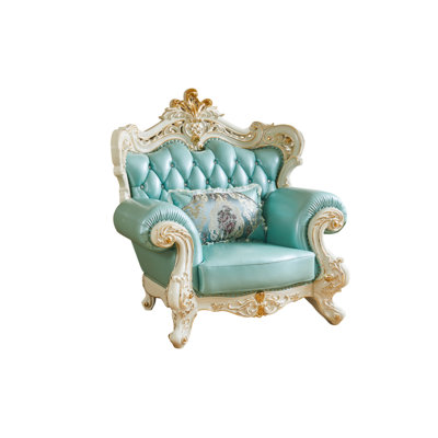 Fauteuil de salon en cuir véritable American