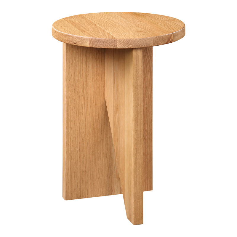 Shayne Solid Wood Abstract End Table, Natural