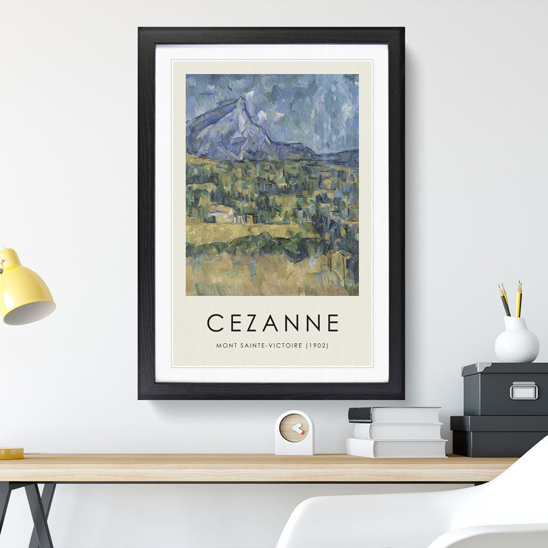 Mont Sainte Victoire Vol.2 by Paul Cezanne - Picture Frame Painting, 65cm H x 48cm W x 2cm D, Black