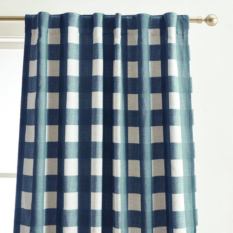 Threadmade Grainger Rod Pocket Back Tab Window Curtain, Indigo - 52"W x 84"L, 52" W x 84" L, Indigo