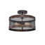 Plafonnier cylindrique semi-encastré en cage 2 lumières 16 po