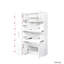 Armoire de rangement pour cuisine et salle à manger - 4 portes avec tablette coulissante multifonctionnelle blanche pour optimiser l'espace de rangement