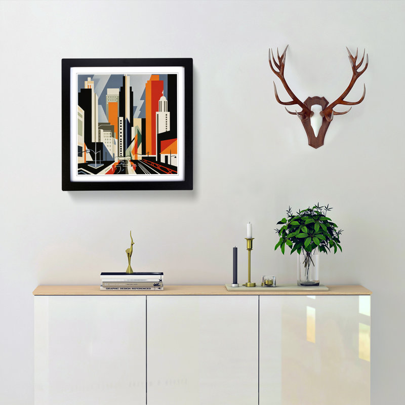 City Of Los Angeles Constructivism No.2 - Framed Print, Black