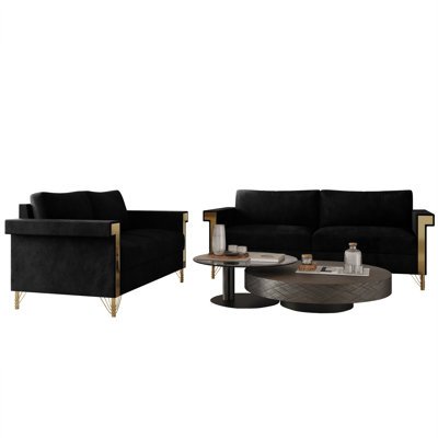 Ensemble de salon en velours 2 pièces Snaresbrook