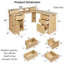 Bureau moderne en L cannelé avec station de charge, armoire de rangement, support pour écran, tiroir classeur et tablette de support amovible-79134443