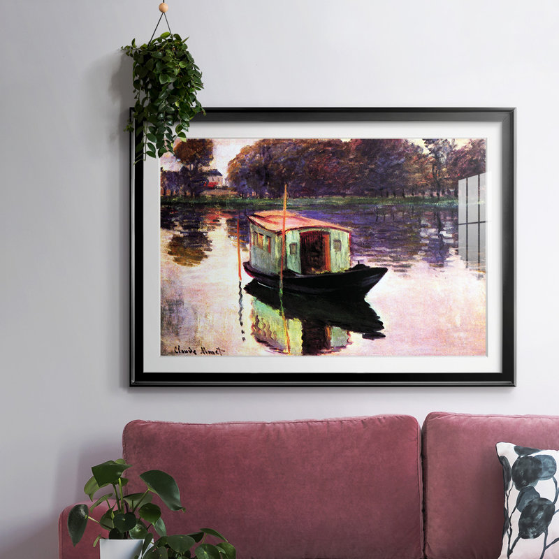 Monet, impression encadrée sur papier par Claude Monet, Noir, H 30 po x l 44 po x P 1,5 po