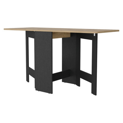 Bureau de salle à manger pliable en noir et brun - Compact pour les petits espaces, rectangulaire, stable, support pliable de 22 lb, capacité