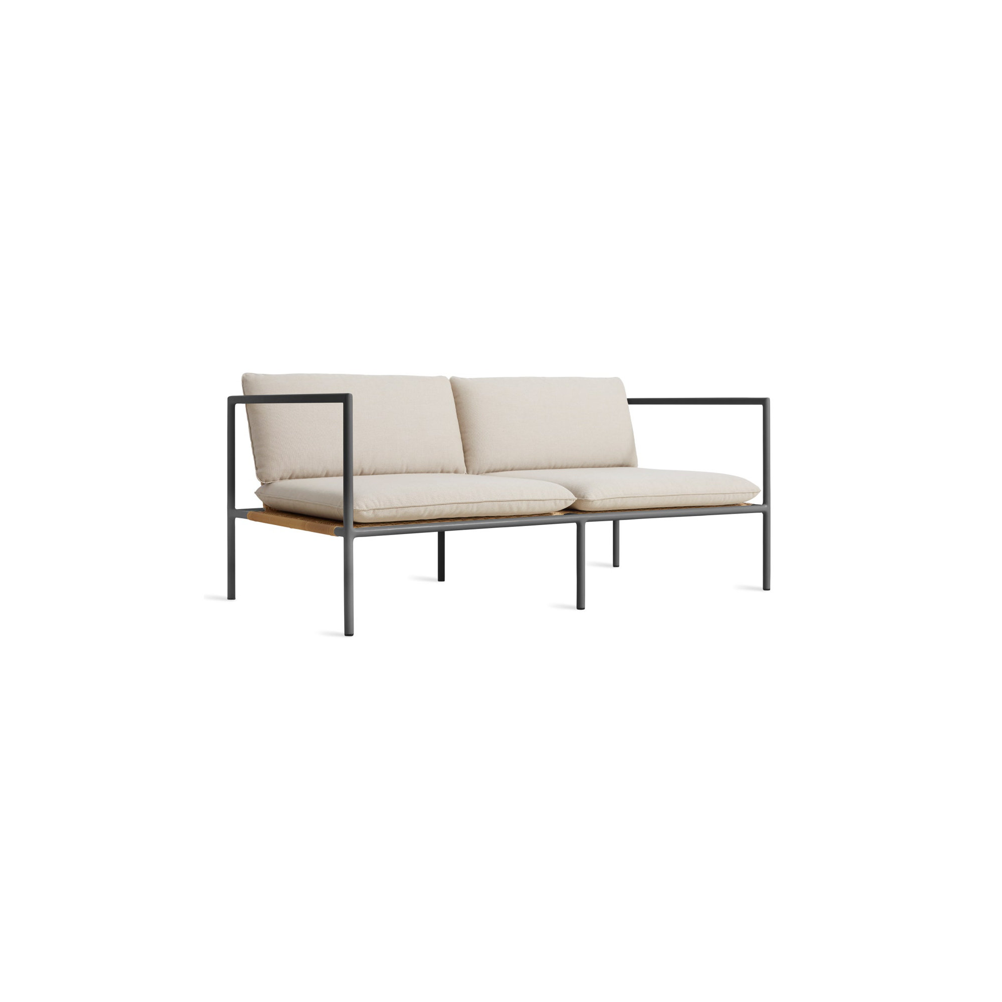 Dog Days 62'' Wide Loveseat with Sunbrella® Cushions, Sunbrella Linen, Charcoal